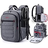 BAGSMART Camera Bag, DSLR SLR Camera Backpack Fits 13.3 Inch Laptop, Anti-theft Photography Backpacks with Rain Cover Tripod 