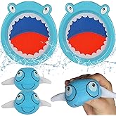 CT SPORTS Waterproof Toss and Catch Ball Set for Kids Ages 3–8 – Soft & Safe Paddle Game with Cute Shark Design – Ideal for Beach, Pool, Bathtub, and Backyard Summer Fun