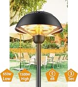 DONYER POWER Electric Garden Patio Heater 2000W Waterproof Outdoor Indoor view 3