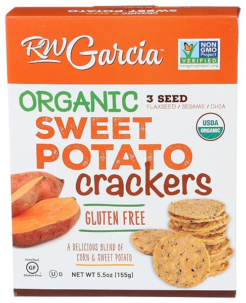 RW GARCIA ORGANIC SWEET POTATO CRACKERS, 5.5 OZ