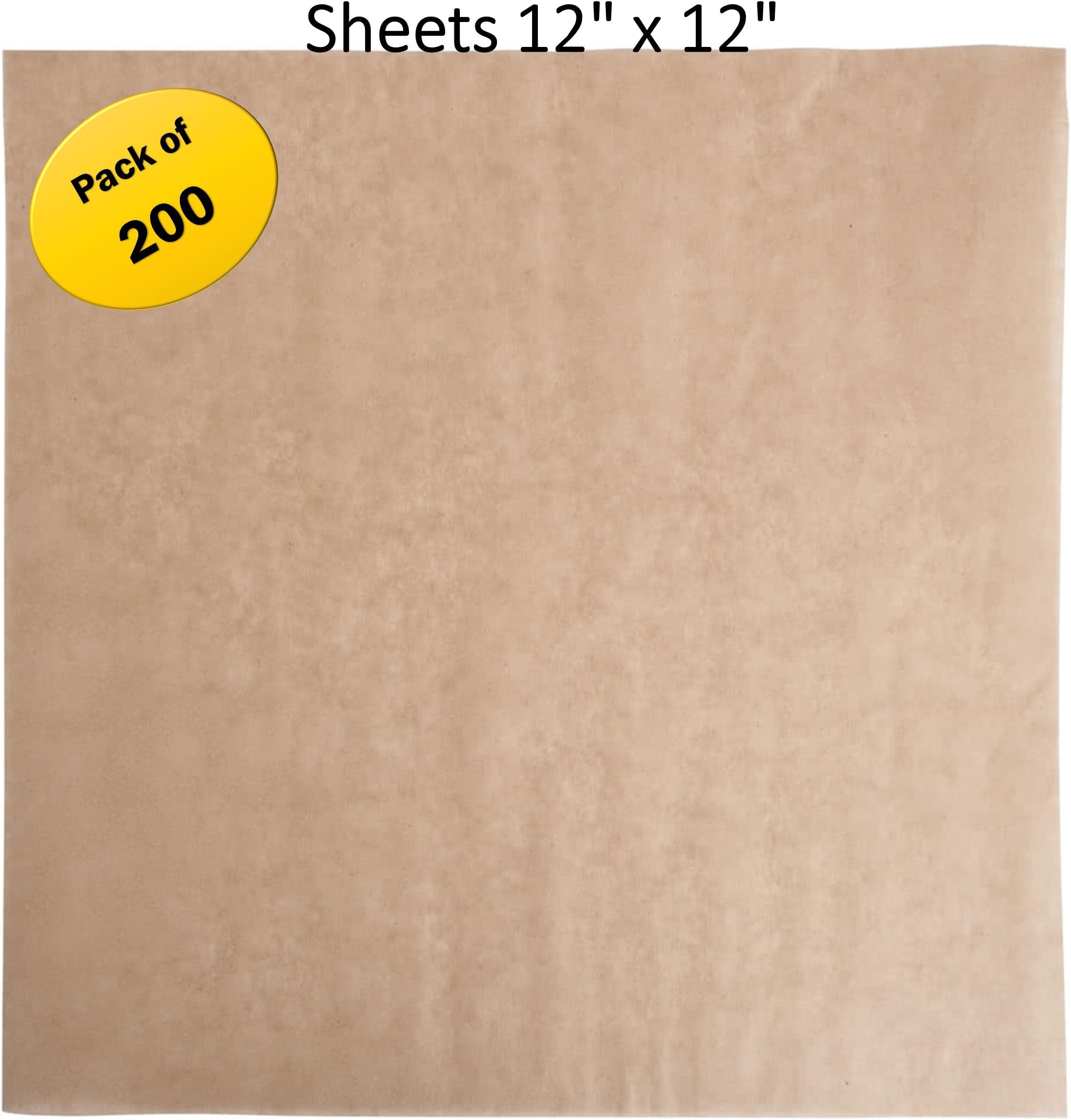 (12 x 12) Deli Square - Wax Paper - Wrap Sandwiched/Tissue (Natural) 200
