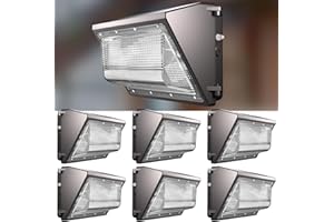 Lightdot 6Pack 150W LED Wall Pack Lights, 100-277v Dusk to Dawn Photocell, 22500Lm(150Lm/W) 5000K IP65 Wall Mount Outdoor Exterior Lighting, Energy Saving, ETL | 5-Year Warranty(Height:10~20ft)