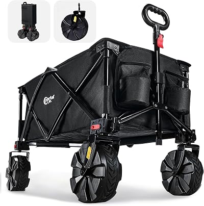 Portal Folding Beach Trolley Camping Wagon Cart, 110kg Capacity, All-Terrain