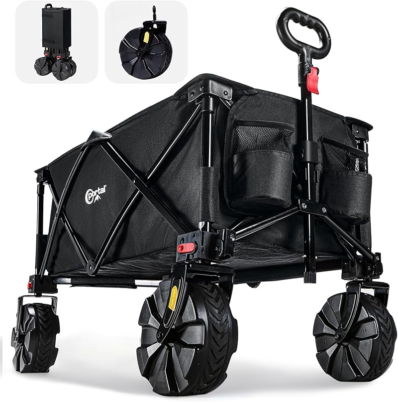 Portal Folding Beach Trolley Camping Wagon Cart, 110kg Capacity, All-Terrain