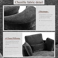 Chair and A Half with Ottoman, 360° Swivel Chair