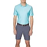 Hickey Freeman Men's Regular Fit Short Sleeve Golf Polo, Green Grey, Small