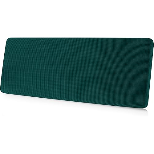 CHUN YI Stretch Couch Cushion Cover Suitable for 3 Settee, Sofa Seat Slipcover with Spandex Jacquard Fabric, Large, Dark Green