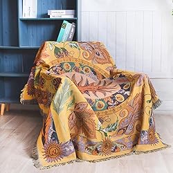 Shesyuki Boho Throw Blanket Reversible Cotton