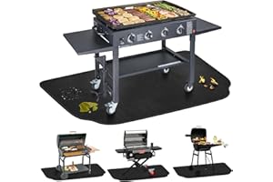 BAIPOK 60 x 40 Inch Under Grill Mat for Outdoor Grill, Double-Sided Fireproof Deck Patio Protector for Charcoal, Smokers, Gas Grills, Indoor Fireplace Mats, Easy to Clean, Reusable