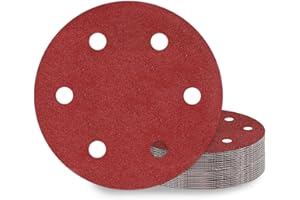 AWUTZUT 9 Inch Sanding Disc 120 Grit Hook and Loop Sandpaper for 6 Holes Drywall Sander Remove Popcorn Ceiling Sheetrock (30 PCS)