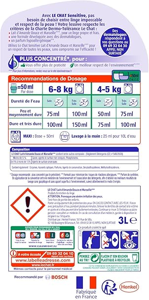 Le Chat Sensitive Lessive Liquide 3l 60 Lavages