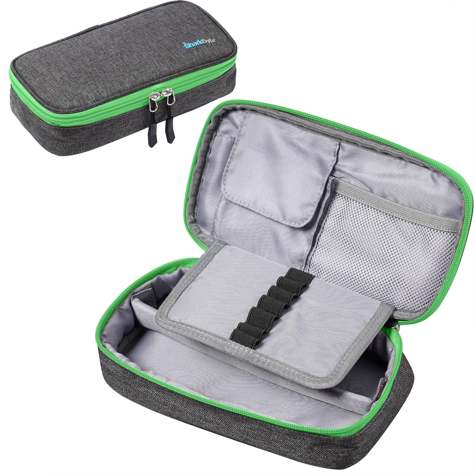 SharkByte Big Pencil Case for Students Girls Boys, Large Capacity Pencil Cases Bag, Recycled Fabric Pen Pouch Holder Stationery Organizer School College Office Organizer for Teens Girls Adults