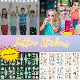 Lubibi Glitter Tattoos Kit for Kids 24 Colors Stencils Markers Party Favors view 5