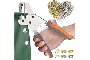 TIAGOWELL Grommet Tool Kit - 3/8 Inch Grommet Kit Handheld Eyelet Pliers Set, Brass Grommet Eyelet Kits Save Effort Hole Punch Plier with 500pcs Eyelets Grommets with Tool for Tarps Leather Paper Flag