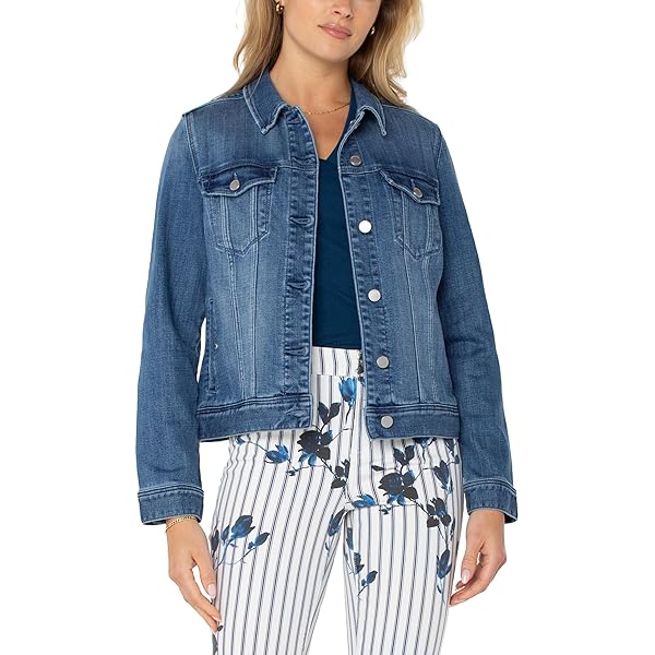 Amazon.com: Liverpool Los Angeles Womens Utility Crop Jacket Navy