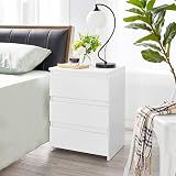 Yaheetech Bedside Table 3 Drawers White 35x45x60.5 cm Nightstand view 4