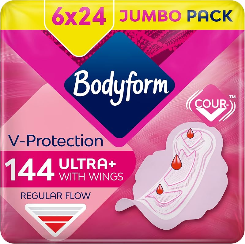 Bodyform Ultra Normal Sanitary Towels with Wings 144 Count 24 x 6 Packs
