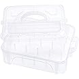 New brothread 1 Layer Stackable Clear Storage Box/Organizer for Holding 20 Spools Home Embroidery & Sewing Thread (Spool Size Requirement: Height≤2.2"/5.6CM; Width≤1.69"/4.3CM)