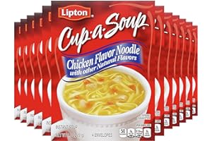 SOUP SECRETS Lipton Cup-a-Soup Instant Soup For a Warm Cup of Chicken Noodle Soup Made With Real Chicken Broth Flavor 1.8 oz 4 ct, Pack of 12