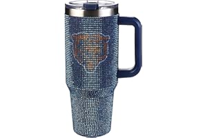 The Memory Company Officially Licensed NFL Game Day Tumbler - 40oz Stainless Steel Double-Wall Insulated Team Color Bling Cup with Team Logo, NFL Licensed Sports Travel Mug with Lid & Straw