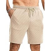 JMIERR Mens Casual Sweat Shorts Drawstring Summer Beach Stretch Quilted Shorts Workout Running