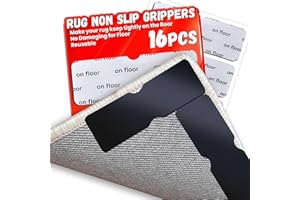 YINTTIAN Rug Non Slip Grippers, Reusable Rug Tape Pads for Hardwood Floors, Laminate Floor, Tiles, No Residue on Flooring, Strong Adhesive Carpet Tape for Area Rugs, Keep Corners Flat (16)