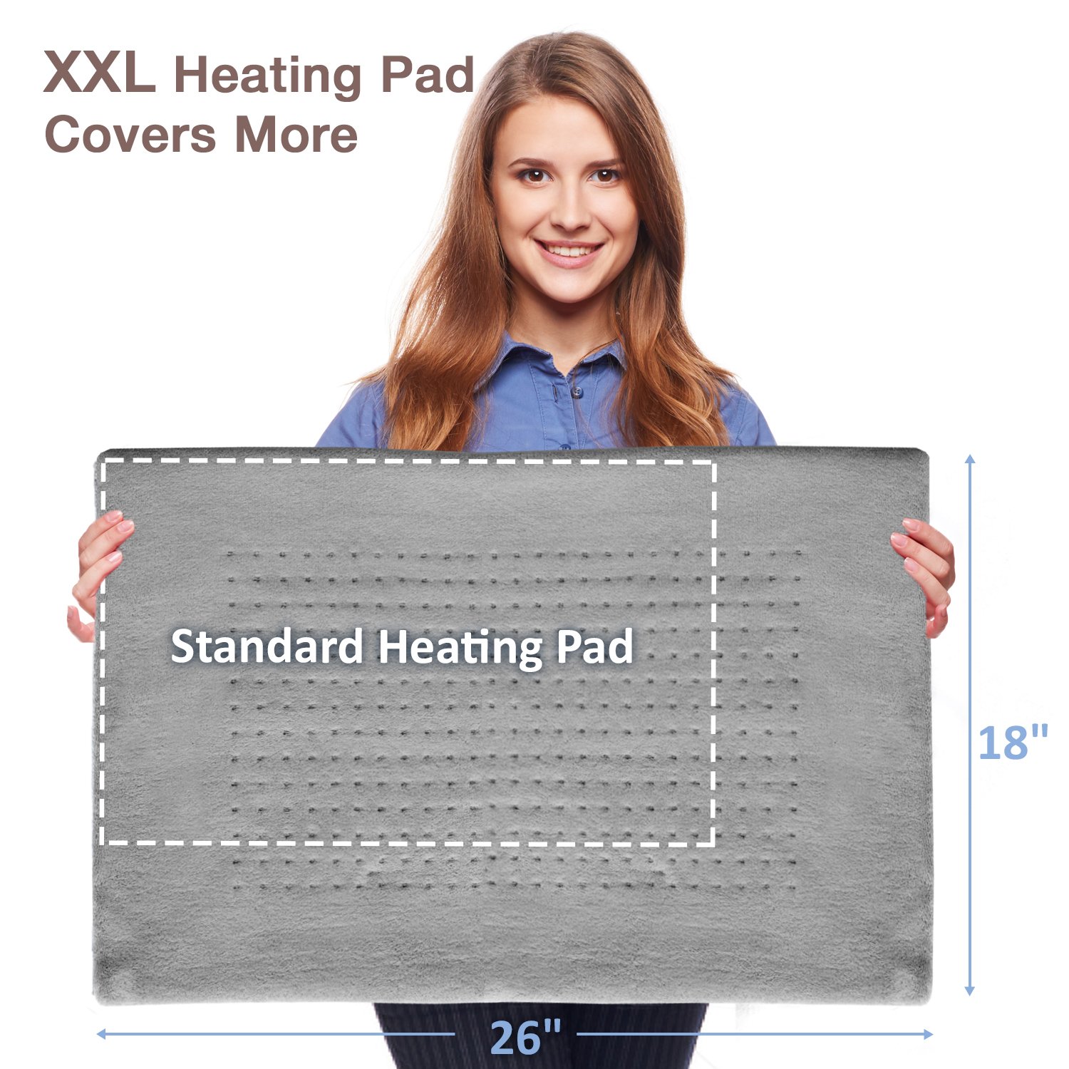 XXL Heating Pad Electric Heating Pad for Moist and Dry Heat Therapy