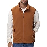 Mlgaril Men's Fleece Vest Full Zip Polar Fleece Sleeveless Jacket Lightweight Outerwear Golf Vests with Zipper Pockets