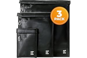 ZERO GRID Large Faraday Bags 3 Pack – Signal Blocking RFID Pouch for Phones, Laptops, Bank Cards, Electronics, Key Fobs – Anti-Hacking, Fireproof & Waterproof Faraday Cage for Digital Privacy & Theft Protection