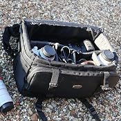 Borsa Fotografica Mantona New York - 5 Divisori, Copertura Antipioggia, Tracolla Rimovibile, Colore Nero