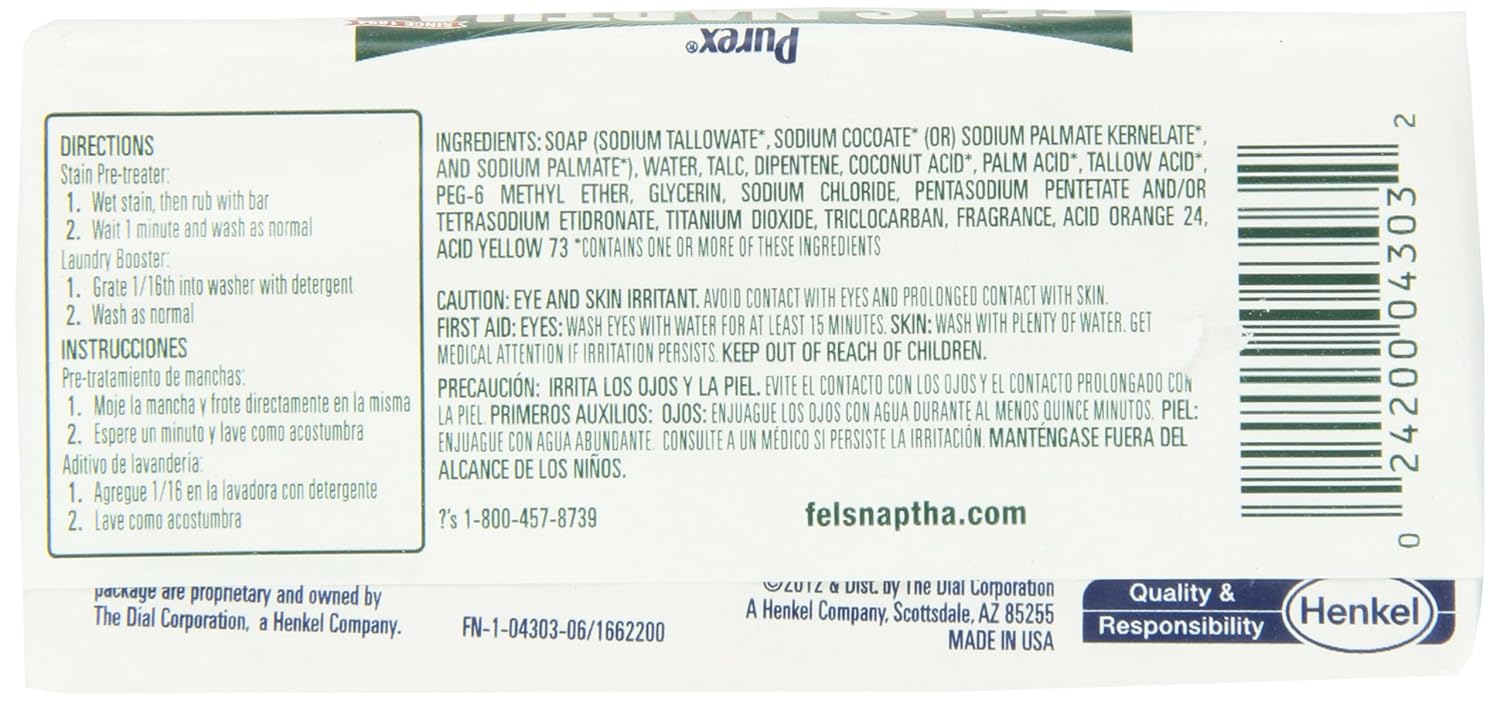 Buy Fels Naptha Laundry Bar And Stain Remover 5 5 Ounce Online At Low Prices In India Amazon In