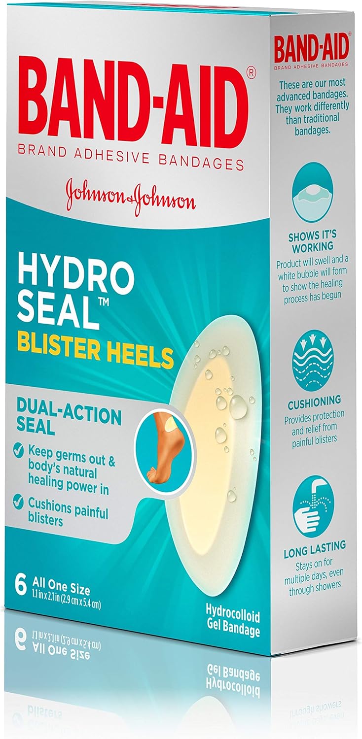 Band-Aid Brand Hydro Seal Adhesive Bandages for Heel Blisters, Waterproof Blister Pads, 6 ct: Health & Personal Care