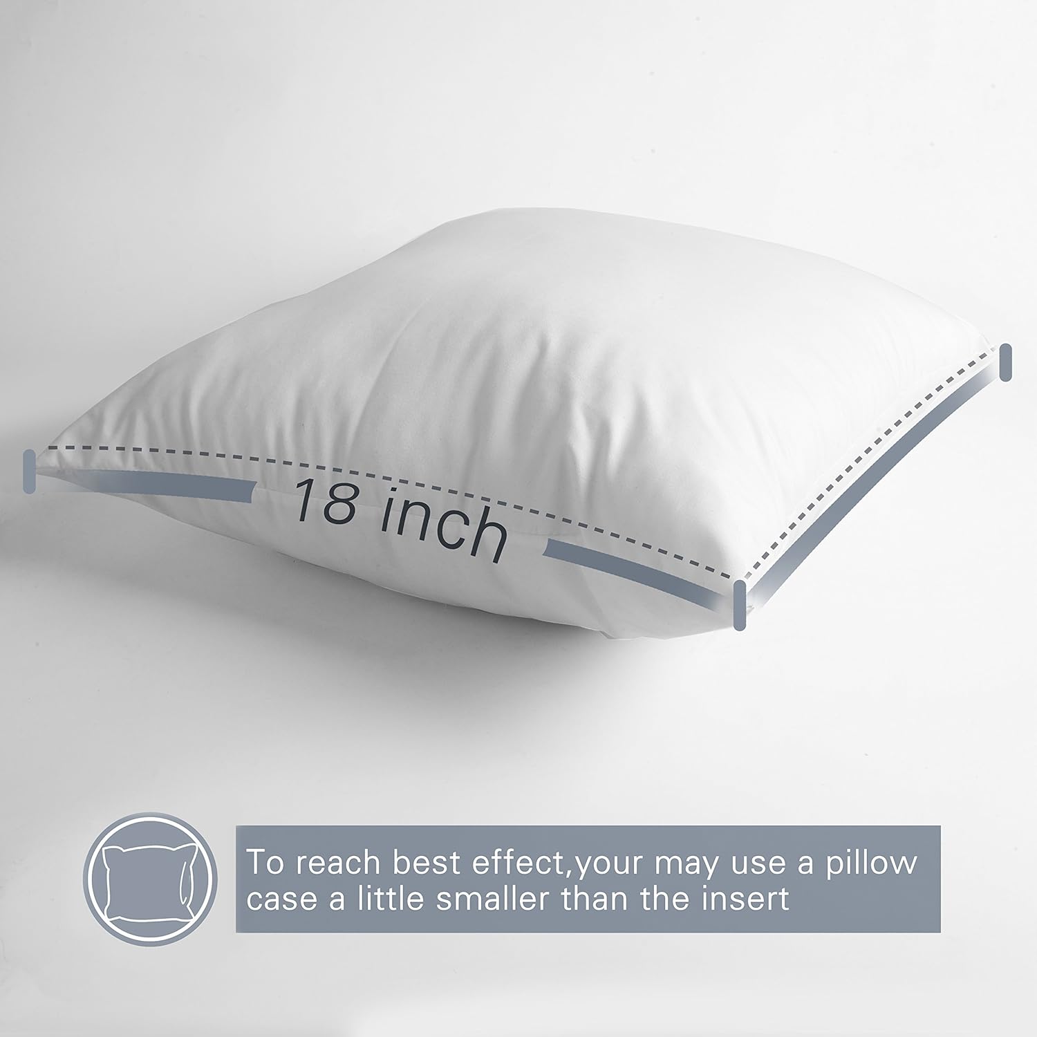 EDOW Throw Pillow Insert, Set of 2 Down Alternative Polyester Square Form Decorative Pillow, Cushion,Sham Stuffer. (White, 18x18): Home & Kitchen