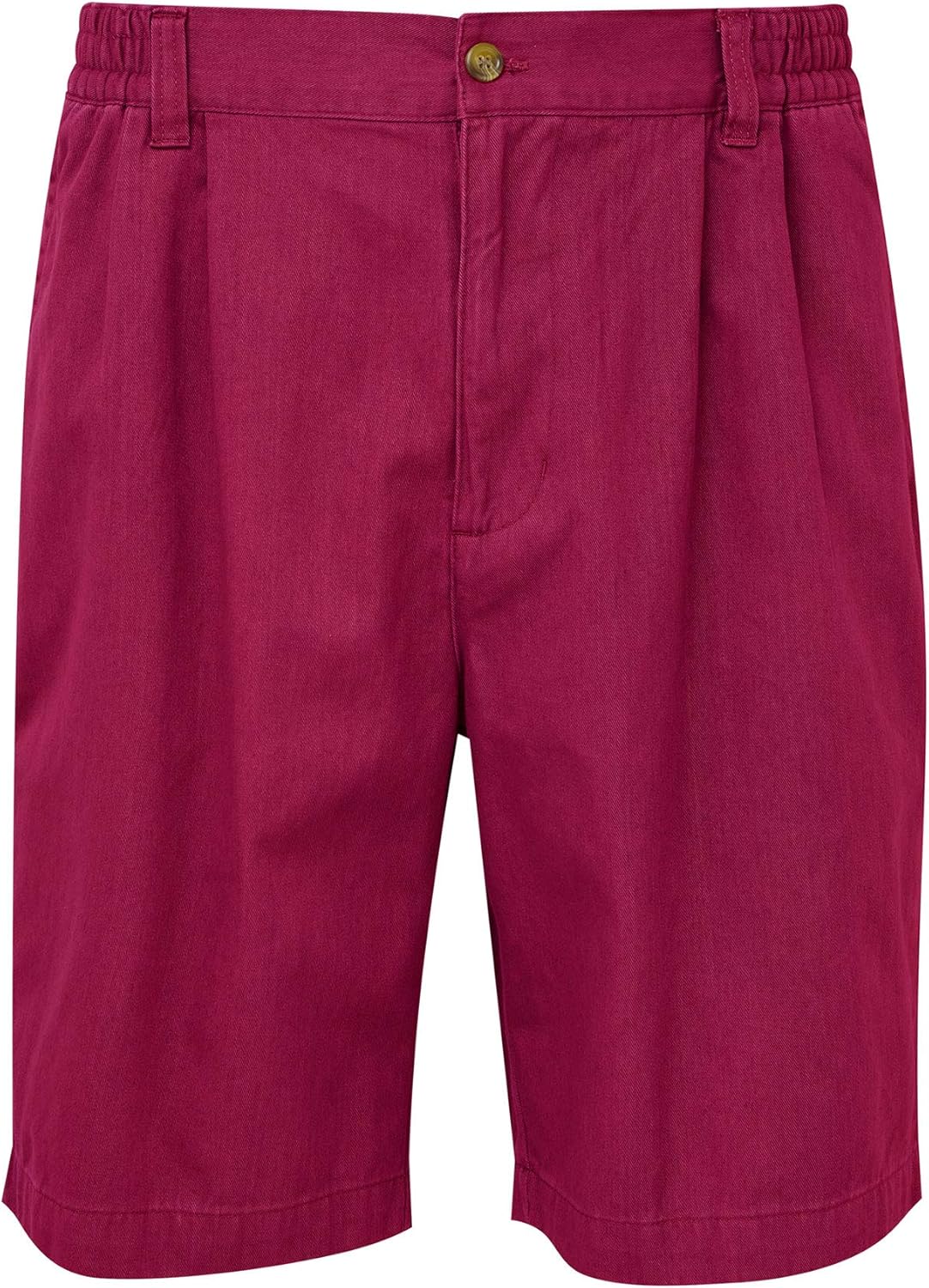 Cotton Traders Mens PleatFront Casual Zip Cotton Shorts Light Berry 9