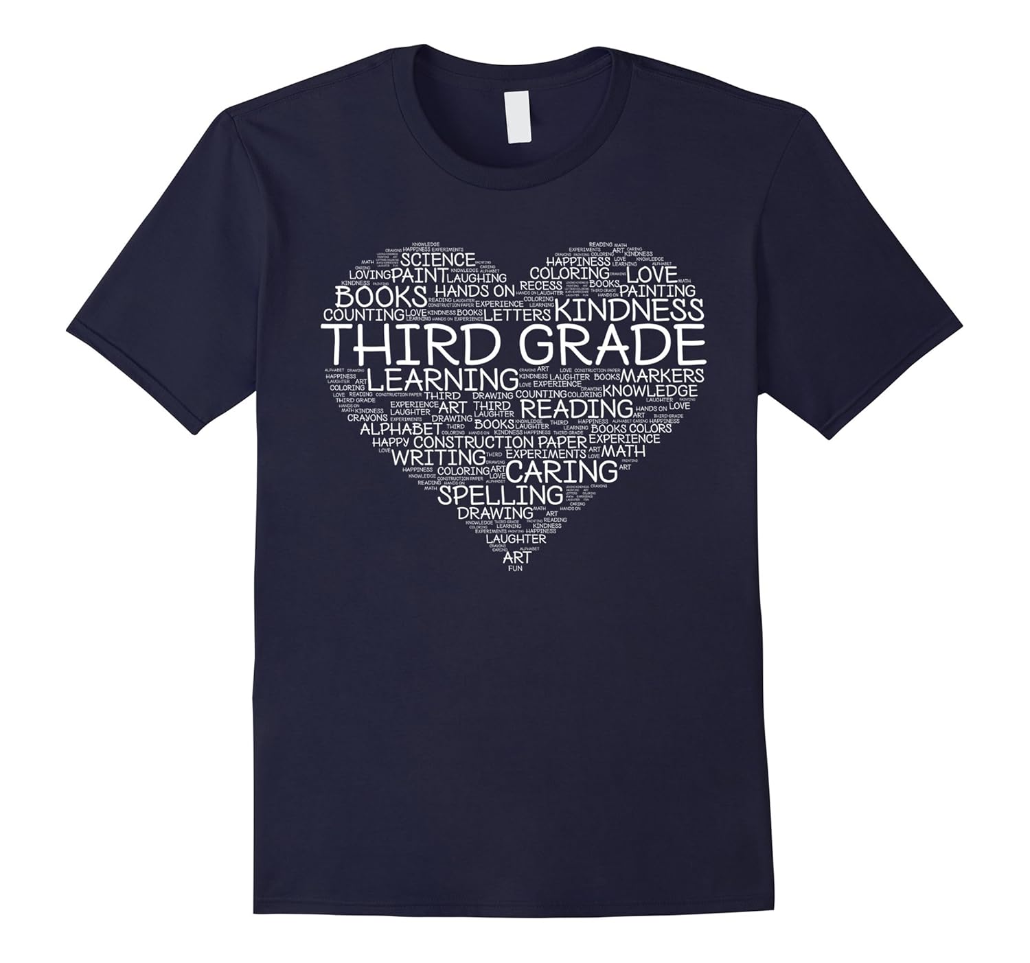 Third Grade Word Heart T Shirt 3rd Grade Student Teacher Teehay
