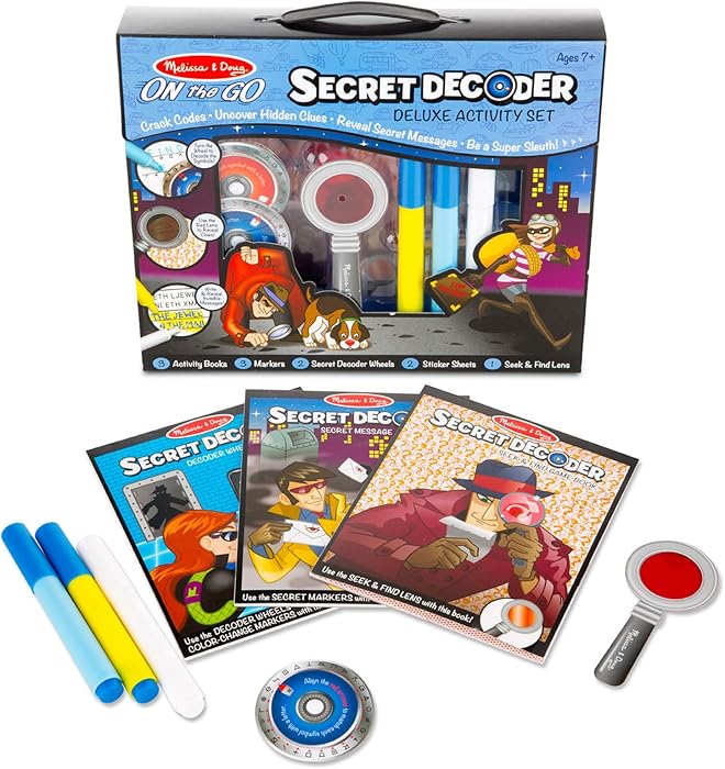 Melissa & Doug On the Go Secret Decoder Deluxe Activity Set (Mystery Super Sleuth Toy, 50+ Activities, Great Gift for Girls and Boys - Best for 7, 8, and 9 Year Olds)