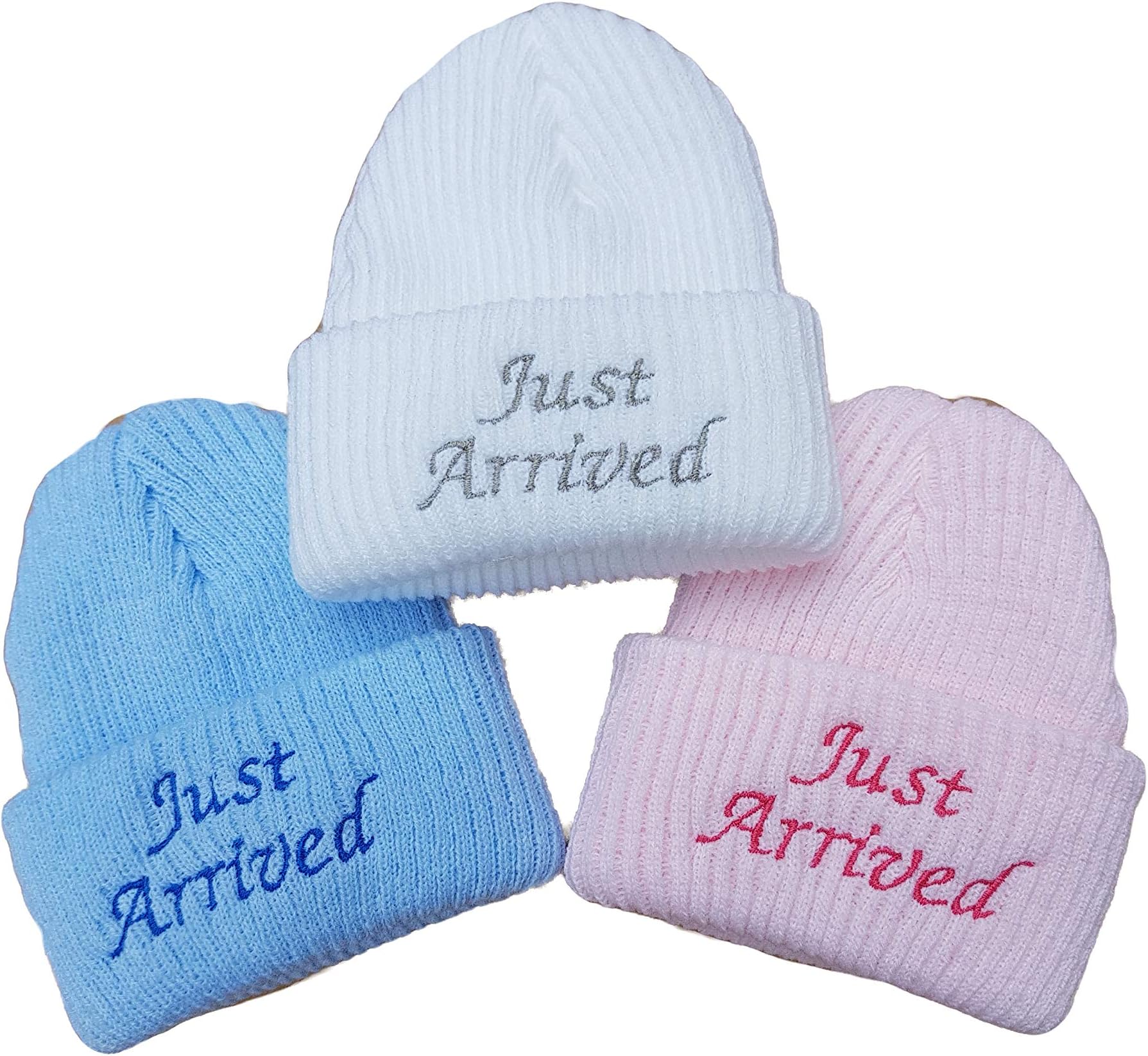 Teeny Buddens Baby Boys Girls Unisex Embroidered hat 'Just Arrived' Newborn