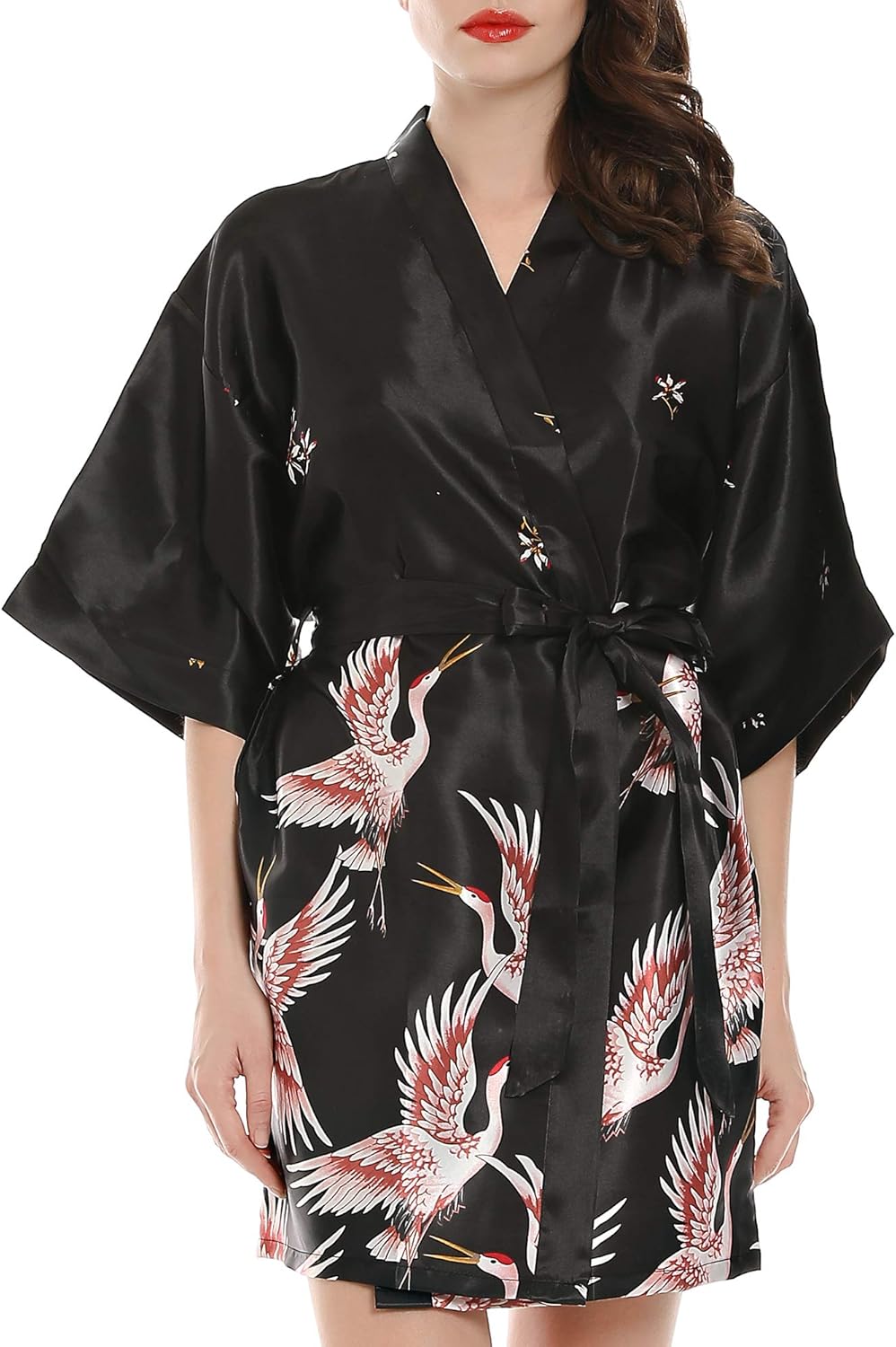 women's long robes with attached belt