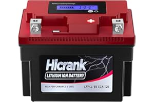 Hicrank YTX4L-BS Lithium LiFePO4 Motorcycle Battery, 12V 2Ah 120CCA Battery,Built in BMS, for ATV, Scooter, Snowmobile, Jet Ski, Honda, Kawasaki, Yamaha, CAN-AM and Generator Battery