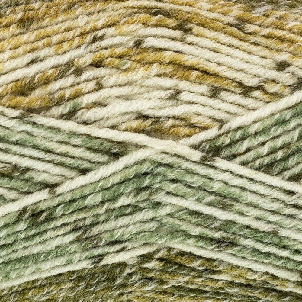 King Cole Drifter Aran Yarn - 100g Ball - Soft Self-Striping Wool & Cotton Blend for Knitting & Crochet (4194 Green Mountain)