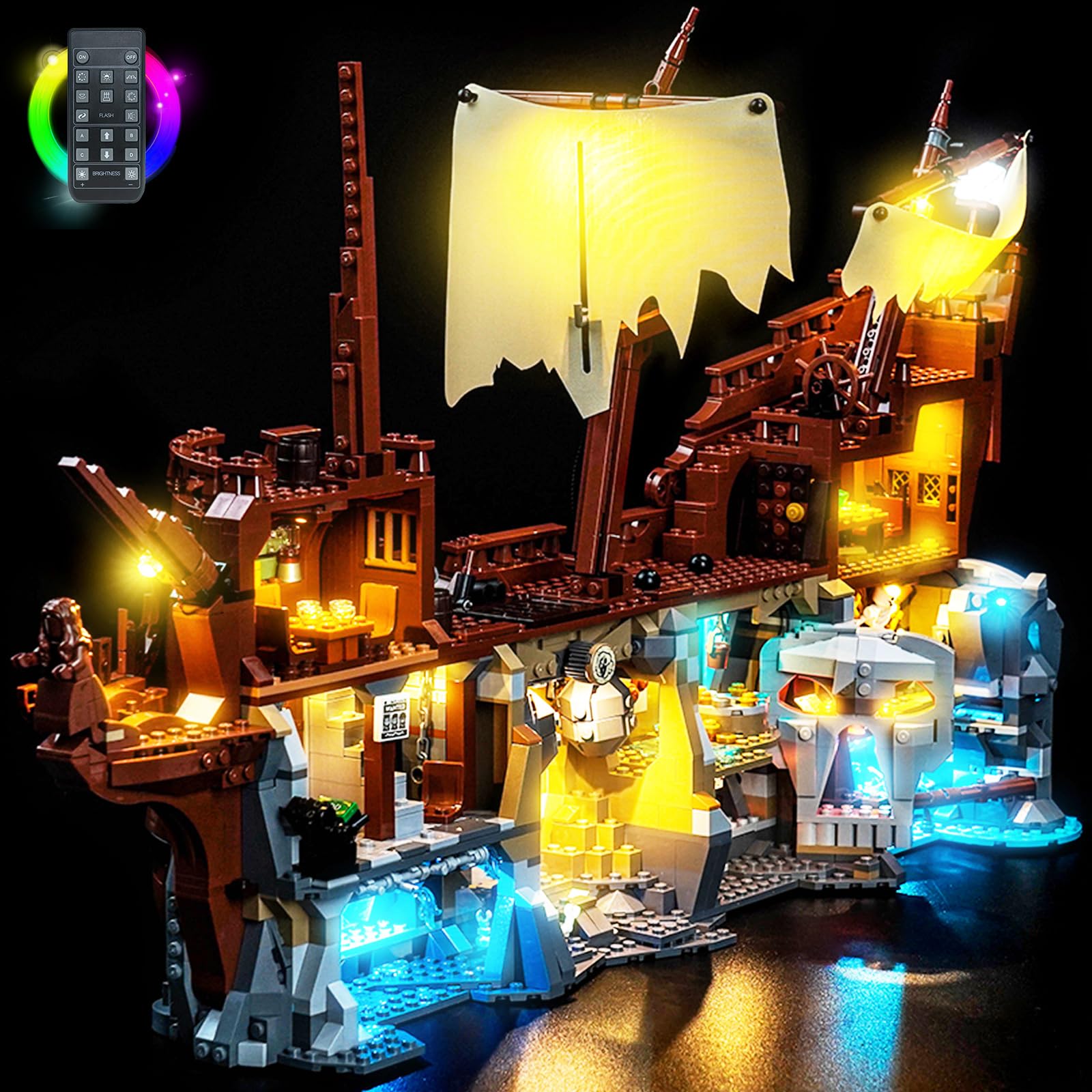 Remote Control Led Light Set Compatible with Lego The Goonies 21363 (No Model), Decoration Lighting Set Compatible with Lego 21363 The Goonies Creative Toys