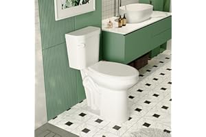 DEER VALLEY 21 Inch Toilet, DeerValley DV-2F0143 Bathroom Toilets Chair Height Toilet, Extra Tall Toilets Seniors,1.28 GPF Single Flush Elongated Two Piece Toilet, Comfortable Seat Height Toilet, White