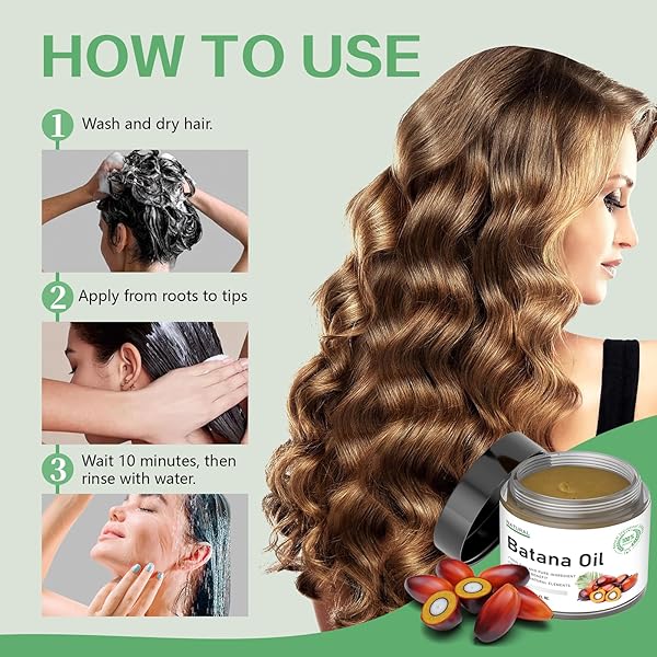 RAW BATANA OIL FOR HAIR GROWTH, BATANA OIL ORGANIC & PURE, WITH VITAMIN E, ELIMINATES SPLIT ENDS & INCREASES 2-PACK