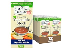 Kitchen Basics Unsalted Vegetable Stock, 32 oz (Pack of 12) For Delicious Dishes and Enhanced Flavors, Great for Vegetarian Recipes