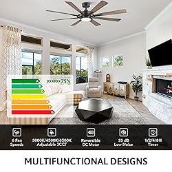 VONLUCE Ceiling Fans with Lights, 60 Inch Ceiling