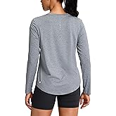 SANTINY Lightweight Long Sleeve Workout Tops for Women Breathable Yoga Gym Athletic Running Hiking Top UPF 50+ Sun Shirts
