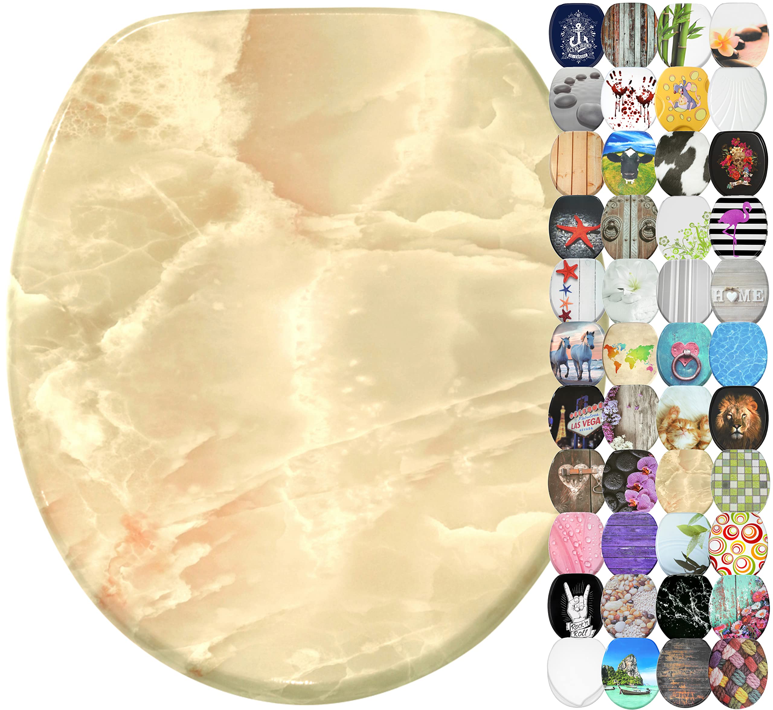 Sanilo Soft Close Toilet Seat, Wide Choice of Beautiful Toilet Seats, Stable Hinges, Easy to Mount (Marble Nature) โ image 1