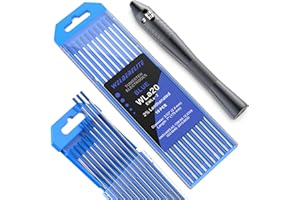 WELDERELITE TIG Wire Feeder Pen with 3/32'' × 7'' Blue Lanthanated Tungsten Electrodes (10 Pack) | Contains 2% Lanthanated for AC/DC TIG Welding | Perfect for Stainless Steel, Aluminum, Copper & Magnesium