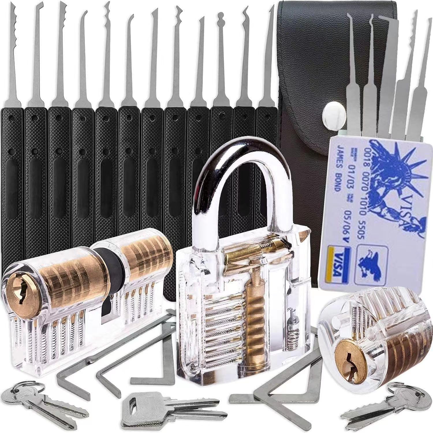 Photo 1 of HIKSMSKR 2025 Latest Upgraded Version for Art Pick Stainless Kit with Same Keys Picking Wide Body Long Stainless Steel Lock Set Fence,Sheds,Suitable for Waterproof