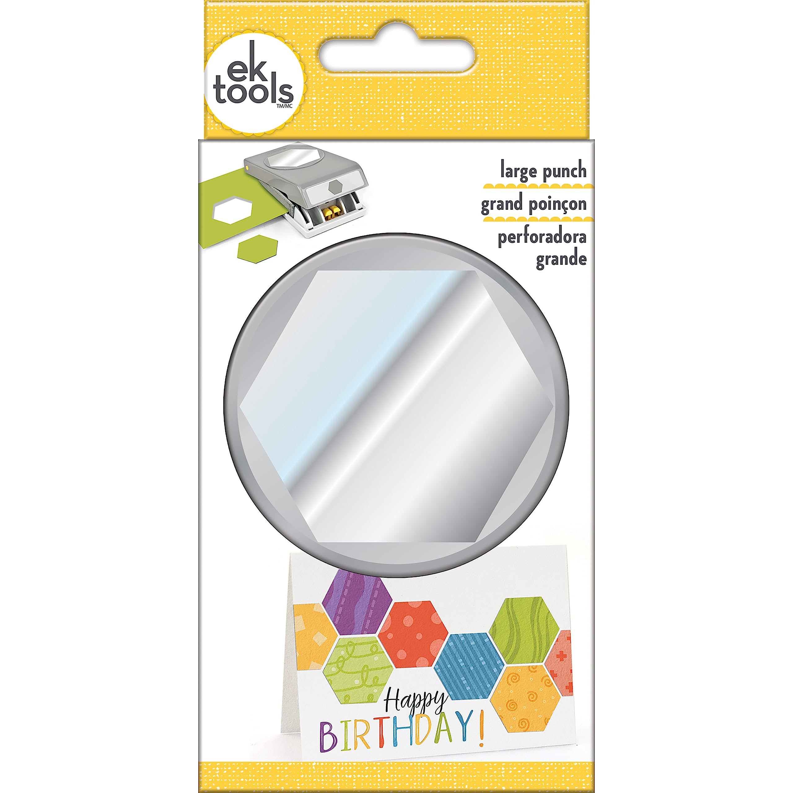 EK Success Punch Large Hexagon, Grey, 7.60 x 13.20 x 3.40 cm